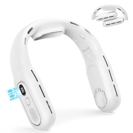 Ventilador de Cuello, Ventilador Portátil Recargable 3 Velocidades, con Pantalla Digital, 5000 mAh Ventiladors de Cuello Portátil, para Oficina, Viajes y Fitness