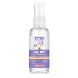 FURFIS Organic Catnip & Silvervine Spray for Cats - 100% Natural Double Plant Power to Boost Play, Calm Stress & Renew Toys, Scratchers for Indoor Kittens (2 Fl Oz)