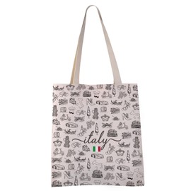 VAMSII Italy Tote Bag Italy Theme Gift Welcome To Italy Moving To Italy Gift Italy Travel Gift (Italy tote)