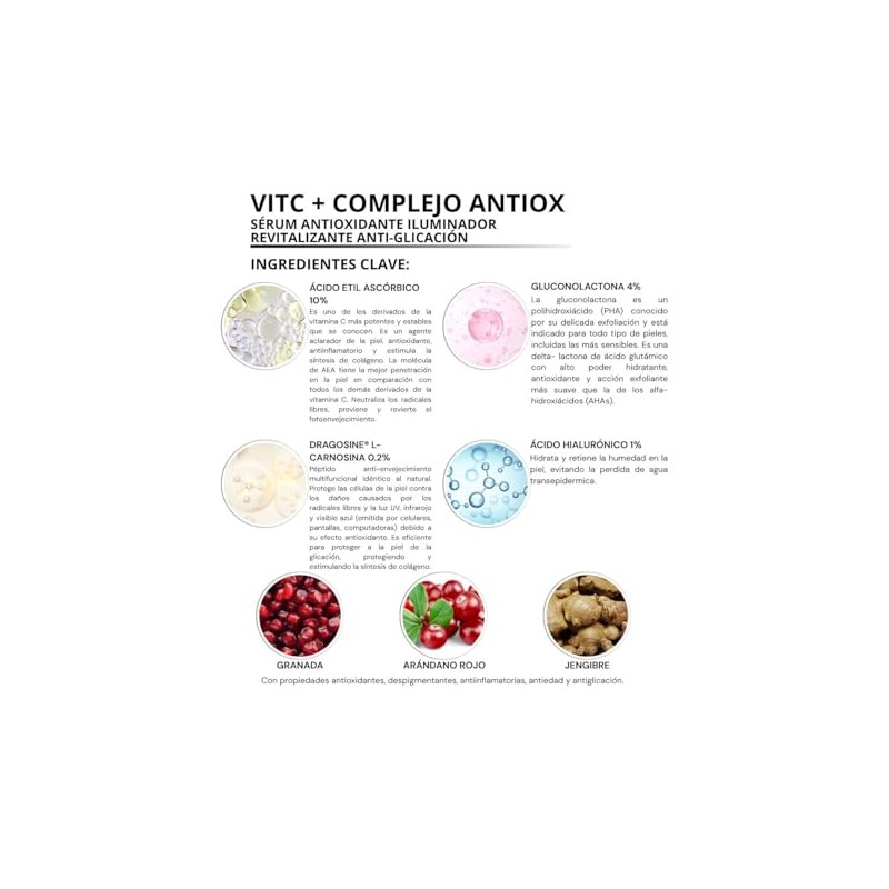 Vitc Complejo Antiox Sérum Facial Antioxidante Vitamina Más Ilumina Ayuda