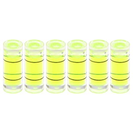 HARFINGTON 6pcs Small Cylindrical Bubble Level Vials 7x18mm PMMA Mini Horizontal Bubble Spirit Level Measuring Layout Tools for RV TV Picture Frame Hanging Tool Leveler