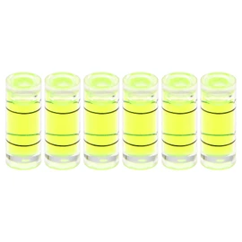 HARFINGTON 6pcs Small Cylindrical Bubble Level Vials 7x18mm PMMA Mini Horizontal Bubble Spirit Level Measuring Layout Tools for RV TV Picture Frame Hanging Tool Leveler