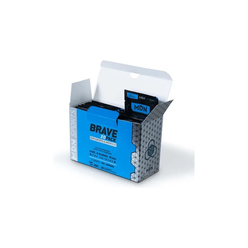 Pre Entreno Oxido Nítrico, Brave, 20 Pack Mdn Sports