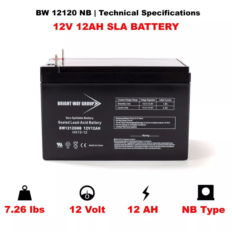 Bright Way Group BW12120NB 12 Volt 12 Amp Hour NB