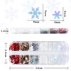 12 Grids Snowflake Nail Glitter Sequins 3D Snowflake Nail Art