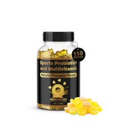 Sports MultiVitamin Gummies | Probiotic + | Pineapple Flavour | 7 Essential Vitamins & Probiotics | Support a Healthy Living | Support Brain and Immune Function | 150 Gummies | 2 Months Supply
