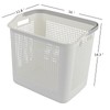 Lesbin 35 L Plastic Laundry Storage Basket, White Laundry Hamper