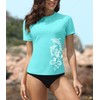 BesserBay Women's Short-Sleeved Rash Guard with Beautiful Patterns, UV Shirt