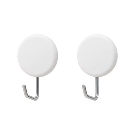 LEC H00416 Strong Magnetic Tool Hook (Round), Pack of 2, Maximum Load Capacity: 4.4 lbs (2 kg), White