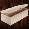 WooDeeDoo Oblong Wooden Storage Box with Hinged Lid and Clasp