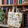 GOLRMC Seattle Canvas Tote Bag Aesthetic, Reusable Grocery Shopping Bags,