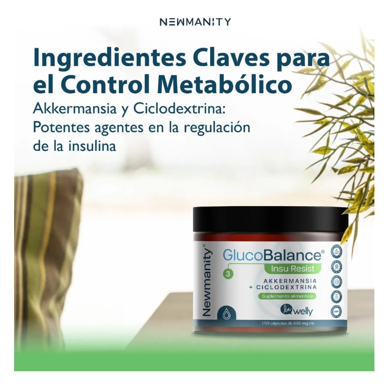 Glucobalance Insuresist Akkermansia Ciclodextrina Newmanity Sabor Sin Sabor