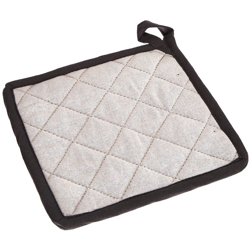 LOVELY CASA cu1490056/Cotton Double Oven Glove/Mitt Grey/Pearl 21 X 35