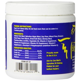 Zoo Med Laboratories AZMAFS1 Aquatrol Spirulina 20 Flake, 1-Ounce