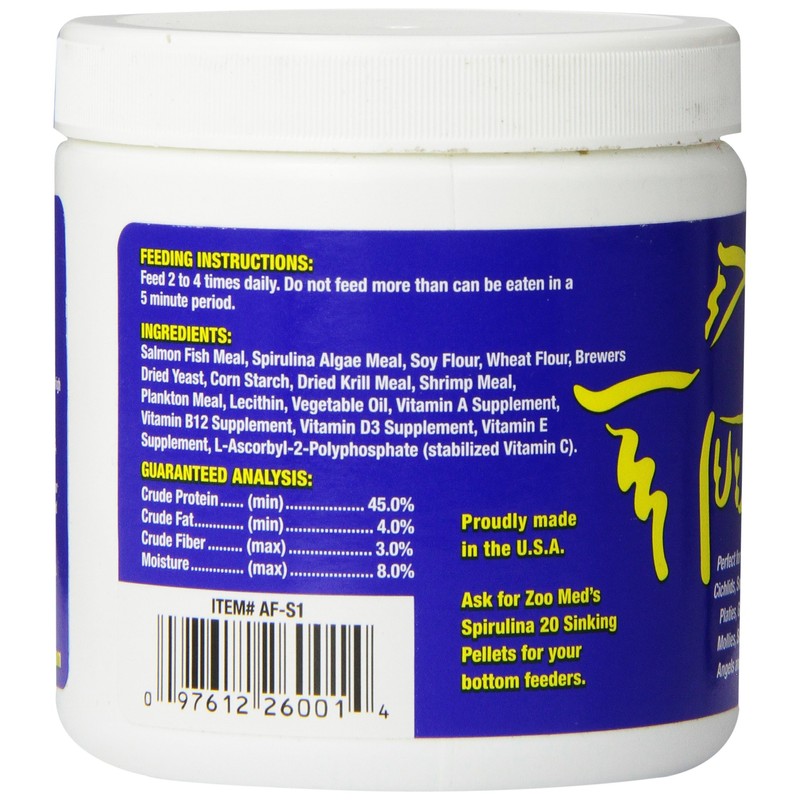 Zoo Med Laboratories AZMAFS1 Aquatrol Spirulina 20 Flake, 1-Ounce