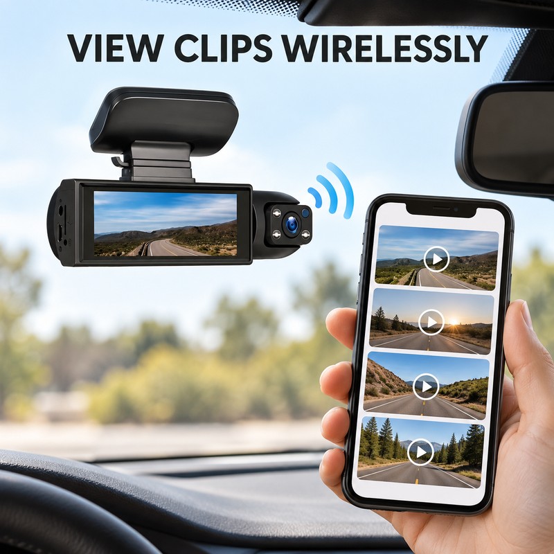 1080P Dual Camera Car Dash Cam with 64GB SD Card