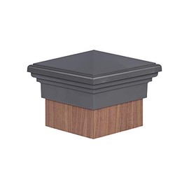 8x8 Post Cap (True 8") Grey New England Pyramid Style Square Top for Outdoor Fences, Mailboxes & Decks…