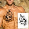 5 Pictures Anchor Tattoo Compass Clock Lettering Temporary Skin Tattoo
