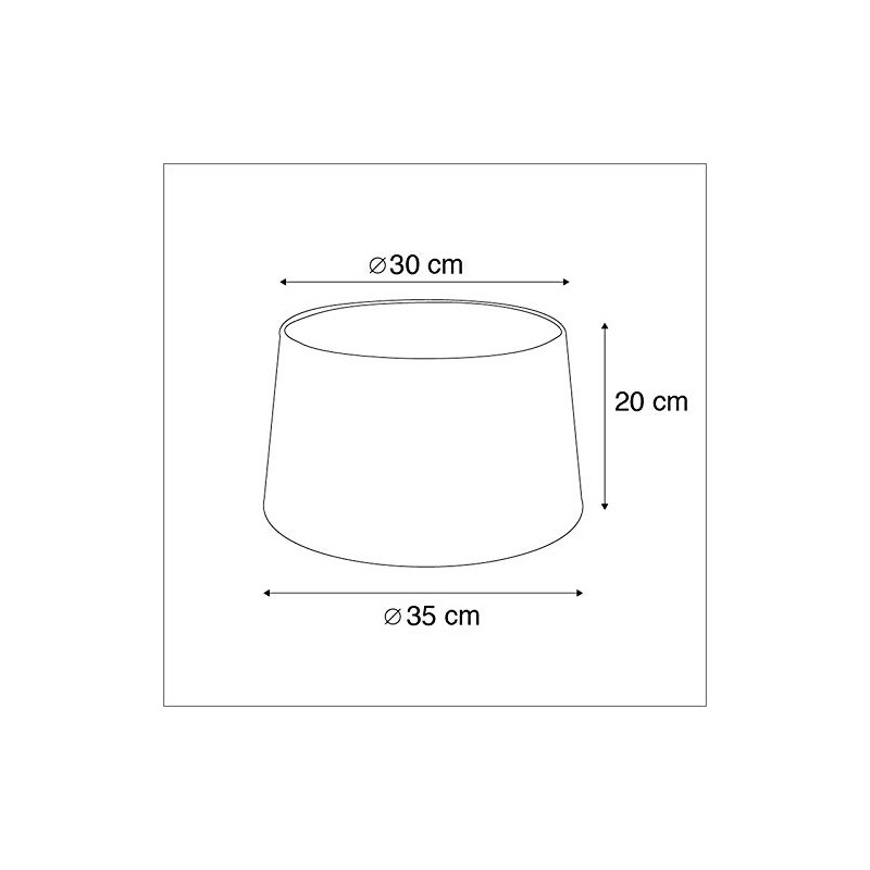 QAZQA Modern Cotton Lampshade Black 35I30I20 with Gold I Brass