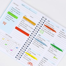 A5 Planner Weekly Planner Notebook, A5 Size Weekly to Do List Journal Notebook with Goal and Habit Tracker for Girls Women Mens