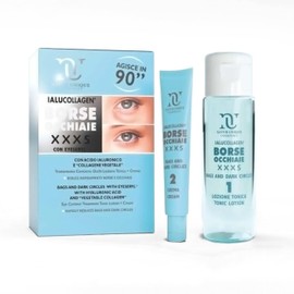 IALUCOLLAGEN Eye Bags XXXS Treatment for Dark Circles | Reduces Dark Circles by 85% in 90 Inches | Tonic Lotion 30 ml + Eye Cream 10 ml | -90% Eye Pockets NATUR UNIQUE