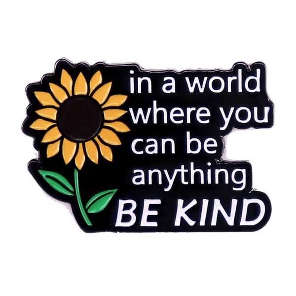 Ficsowy Enamel Pins Inspirational Sunflower Lapel Pin,In A World Where