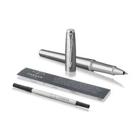 PARKER Urban Rollerball Pen, Premium Silvered Powder with Fine Point Black Ink Refill (1931586)