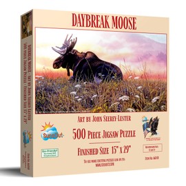 SUNSOUT INC - Daybreak Moose - 500 pc Jigsaw Puzzle by Artist: John Seerey-Lester - MPN # 66840