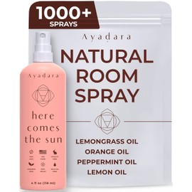Ayadara Natural Room Spray | Refreshing Citrus Air Freshener for Home & Office | Witch Hazel, Lemongrass, & Peppermint Oil Room Deodorizer Spray | Nature-Based Home Odor Eliminator | 1000+ Spritzes