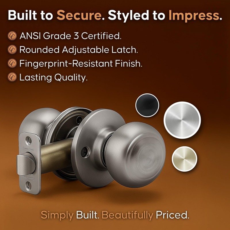 Copper Creek Colonial Passage Interior Door Knob – ANSI Grade-3