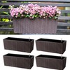 LaLaGreen Deck Railing Planter Box (4 Pack, 20 Inch) Brown