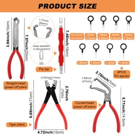 4 Pieces Electrical Disconnect Pliers for Cars, Professional Automotive Connector Removal Kit with 8 Terminal Tools Fuel Line Tool for Cars, Trucks Repair with Rapid Disconnector