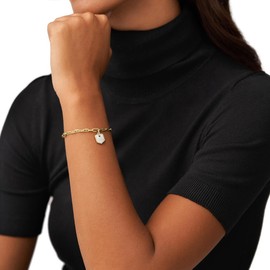 Fossil Heritage Women's Brass Chain Bracelet, Brass, No Gemstone