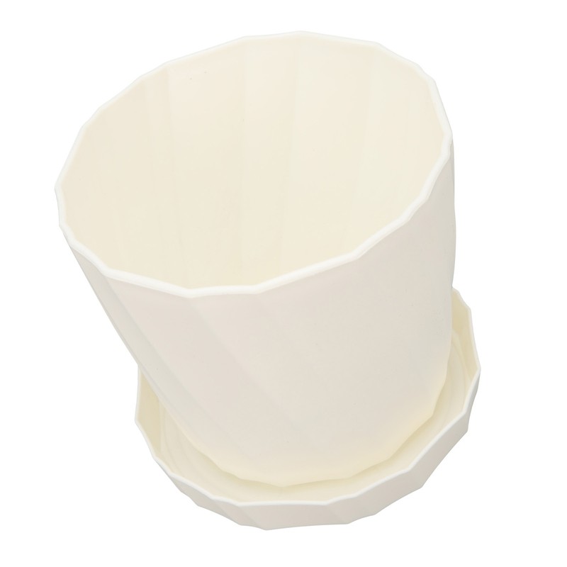 5 PCS Indoor Plant Pots with Base PP White Beautiful