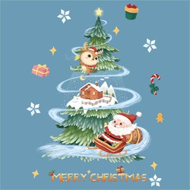 HOTIYOK Christmas Tree Wall Sticker, Christmas Decoration, Stylish, Wall Seal, Static Seal, Window Seal, Wall Sticker, Christmas Tree Wall Sticker Decorations, Interior Wallpaper, Removable, Wallpaper, Living Room, Bedroom, Wallpaper, Wall Decoration, Po