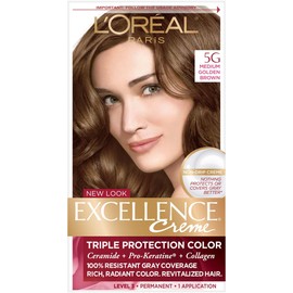 Exc H/C Gld Brn #5g R Size 1ct L'Oreal Excellence Creme Hair Color Medium Golden Brown #5g