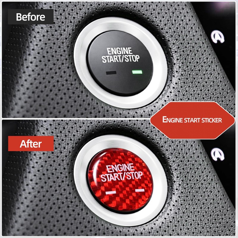 Carbon Fiber Car Engine Start Button Trim