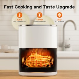 iPower iPower Air Fryer - 6.34 QT Digital Airfryer with 12 Presets Functions and Visible Window, Nonstick and Dishwasher-Safe Basket, 1700 Watts, Beige