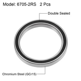 uxcell 6705-2RS Deep Groove Ball Bearings Z2 25mm x 32mm x 4mm Double Sealed Chrome Steel 2pcs