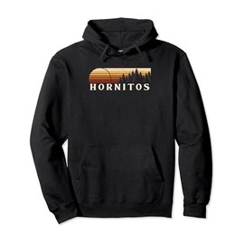 Hornitos, CA Vintage Evergreen Sunset Eighties Retro Pullover Hoodie
