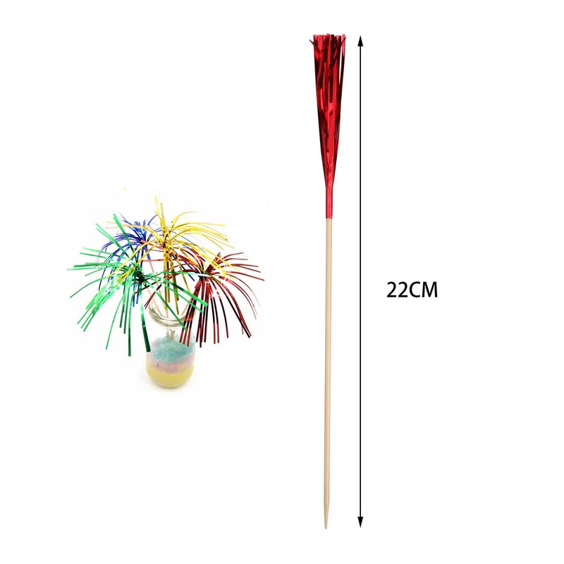50Pcs Palm Tree Picks, 6 Colours Fireworks Cocktail Sticks Foil