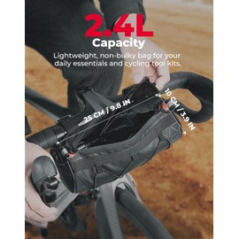 KEMIMOTO Bike Handlebar Bag with Rain Cover Front Bike Bag for Bicycles - Dual Waterproof Zippers for Mountain Road Bike, Cycling Commuter Shoulder Bag Professional Bicycle Accessories