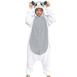 dressfan Unisex Animal Cosplay Costume Grey Hamster Pajamas Adult