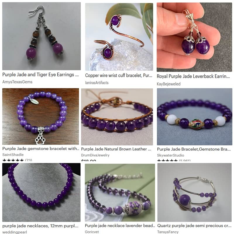 GEM-Inside Natural 8mm Dark Purple Jade Round Gemstone Semi Precious