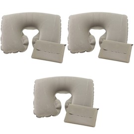Preiswert & Gut 3 x Inflatable Travel Pillow Neck Pillow Air Cushion Camping Cushion Car Grey