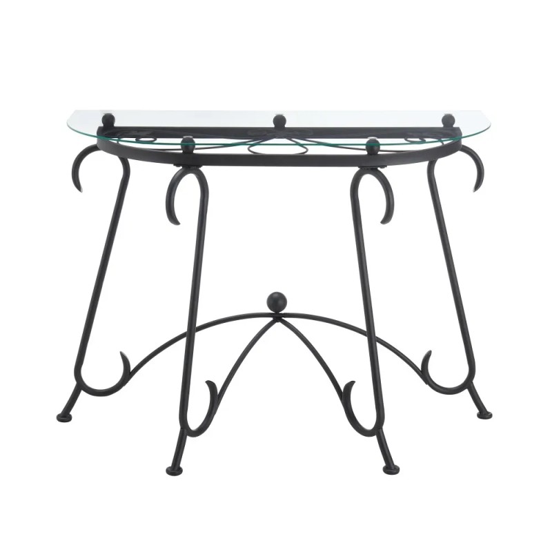 Tempered Glass Surface Console Table Coffee Table with Sturdy Construction