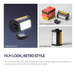 TTARTISAN Mini LED Video Light, 3000K/4500K/6000K Magnetic Small Panel Light for Photography, Vlog, Live Streaming