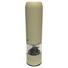 Electric Salt and Pepper Grinder Set – Small, Rechargeable, One-Touch Table Grinder with Adjustable Coarseness – Buttercream Finish for Home, Camping, and Travel