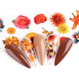 10 Seals Flower Rose Sunflower Nail Foil Spring Nail Decor Sticker Nail Art Foil