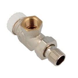 TA Heimeier thermostatic valve base V-exact IIAxial, red brass, nickel plated 1/2 inch, KVS 0.86, 3710-02.000